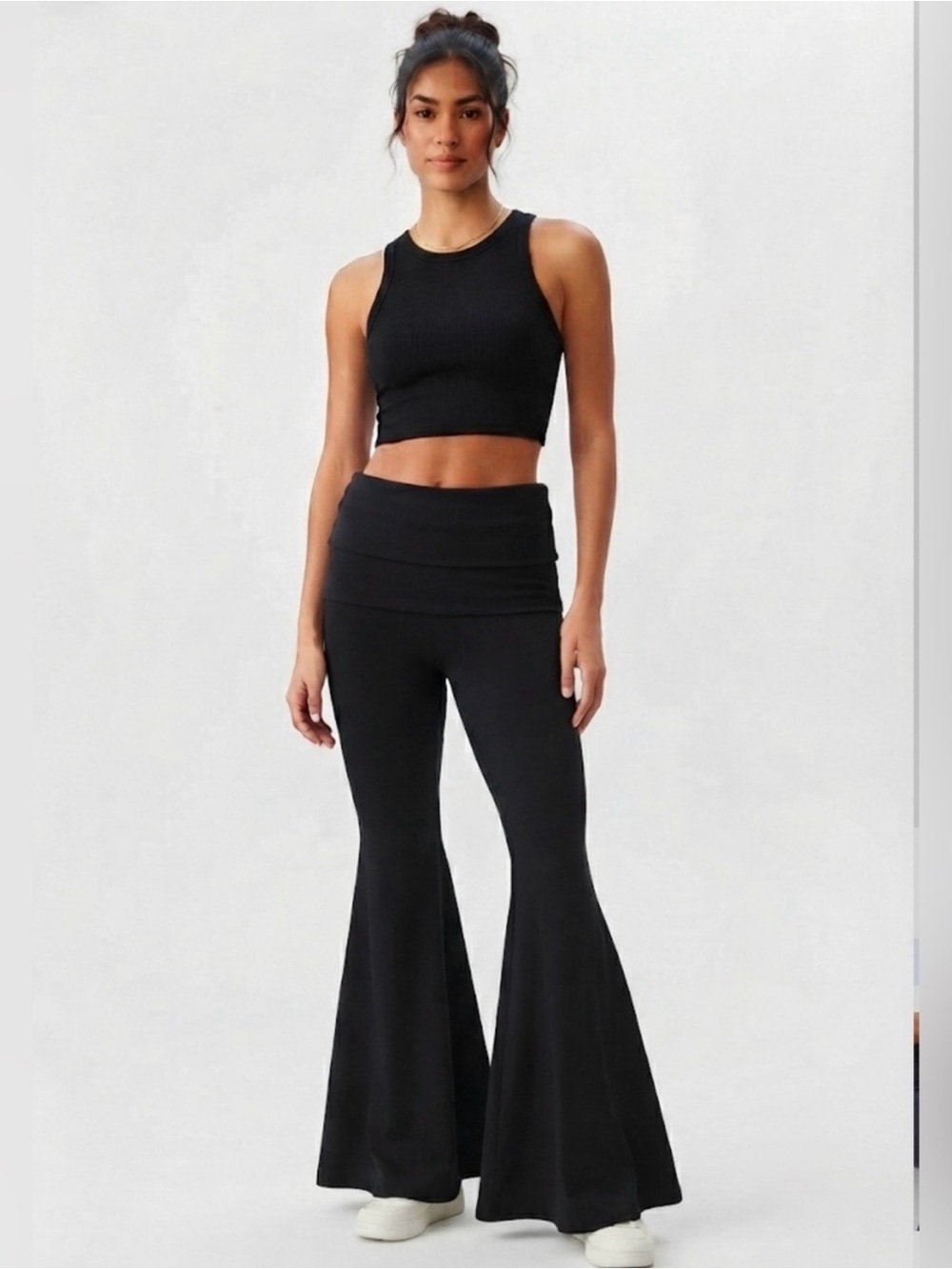 aerie Black High-Rise Flare Yoga Pants